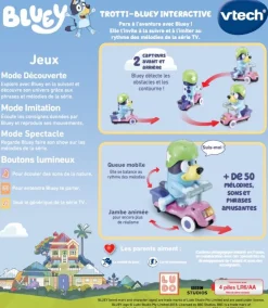 VTech Bluey - Trotti-Bluey Interactive- Pat'Patrouille, Peppa Pig, Bluey