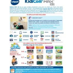 Kidicom Max 3.0 Bleu - Portable Securise Enfant- Portable Enfant