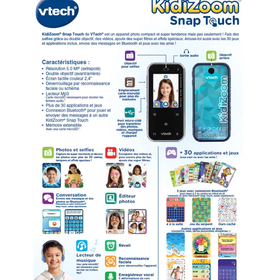 Kidizoom Snap Touch Bleu- Appareils Photos / Camera Enfant