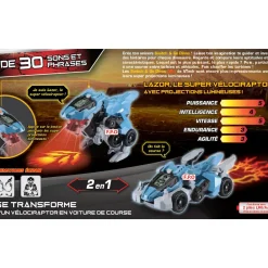 Switch & Go Dinos Lazor, Le Super Velociraptor - Fire - Véhicules Interactifs- Voitures Dinos
