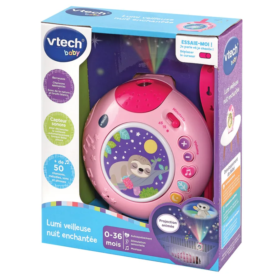 VTech Baby Lumi Veilleuse Nuit Enchantee Rose- Veilleuses Et Mobiles Bébé
