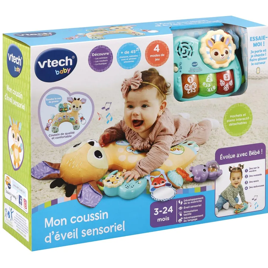 VTech Baby Mon Coussin D'éveil Sensoriel- Hochets Et Petits Jouets