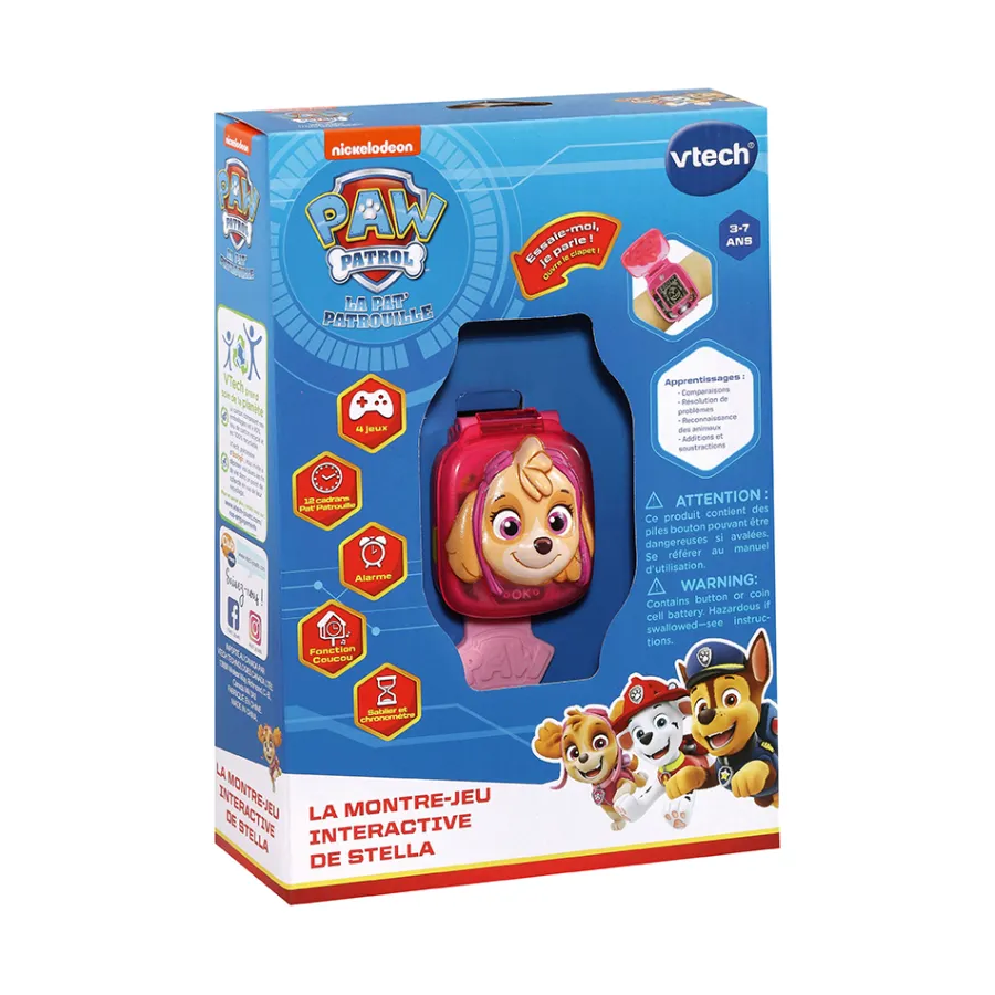 VTech Pat Patrouille - La Montre-Jeu Interactive De Stella- Montres Pour Enfants