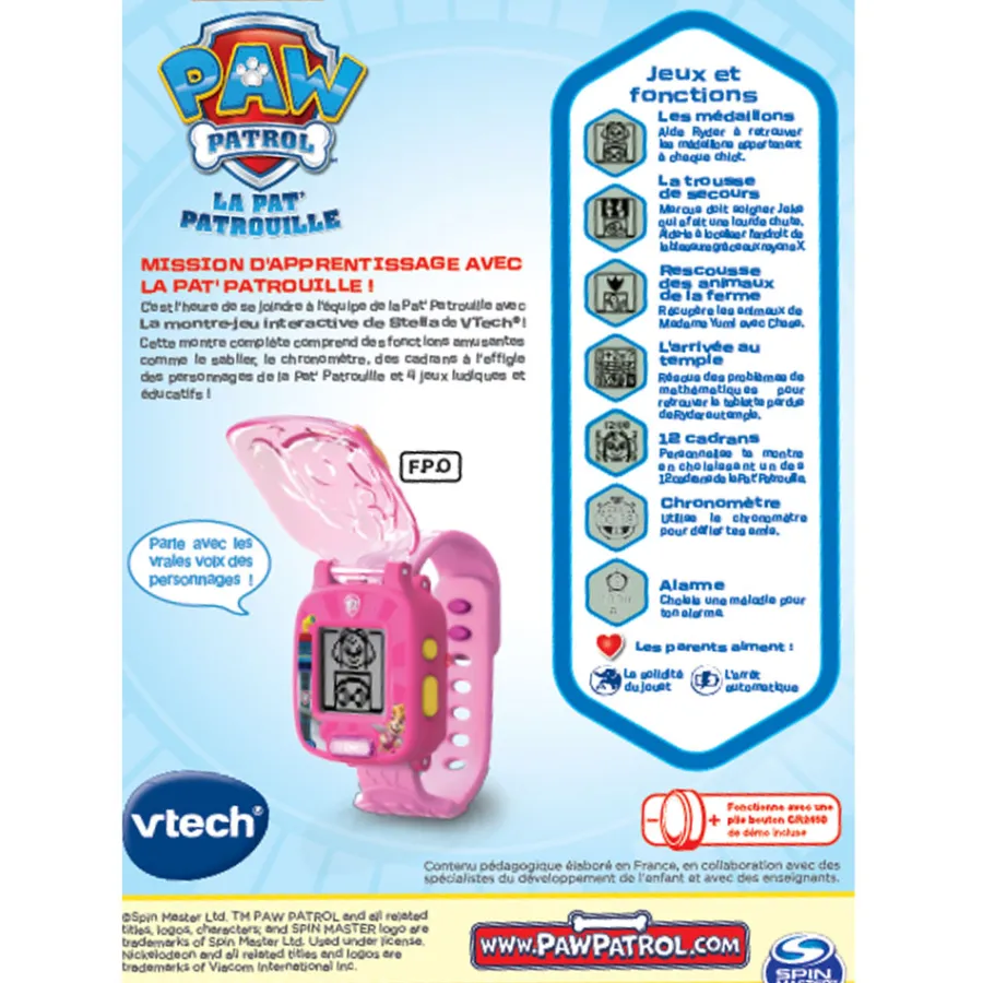 VTech Pat Patrouille - La Montre-Jeu Interactive De Stella- Montres Pour Enfants