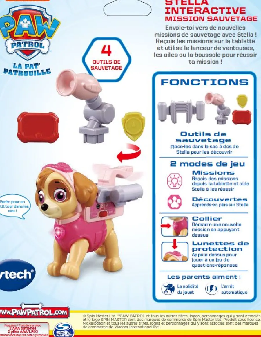 VTech Pat Patrouille - Stella Interactive : Mission Sauvetage- Pat'Patrouille, Peppa Pig, Bluey