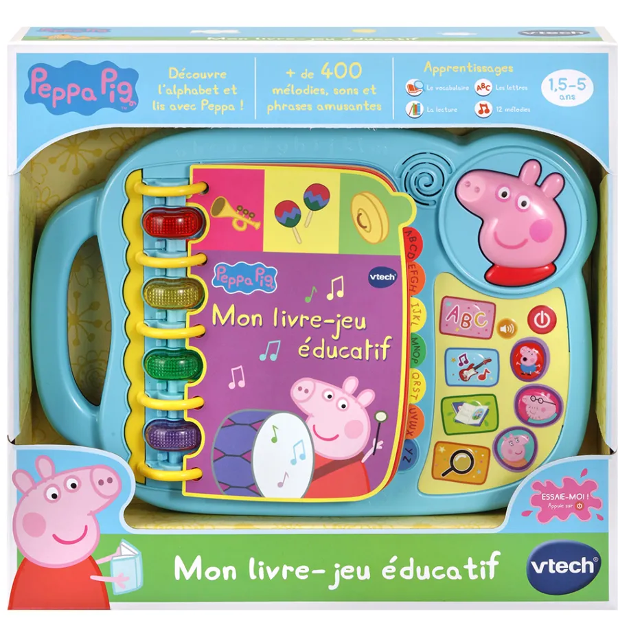VTech Peppa Pig - Mon Livre-Jeu Educatif- Pat'Patrouille, Peppa Pig, Bluey