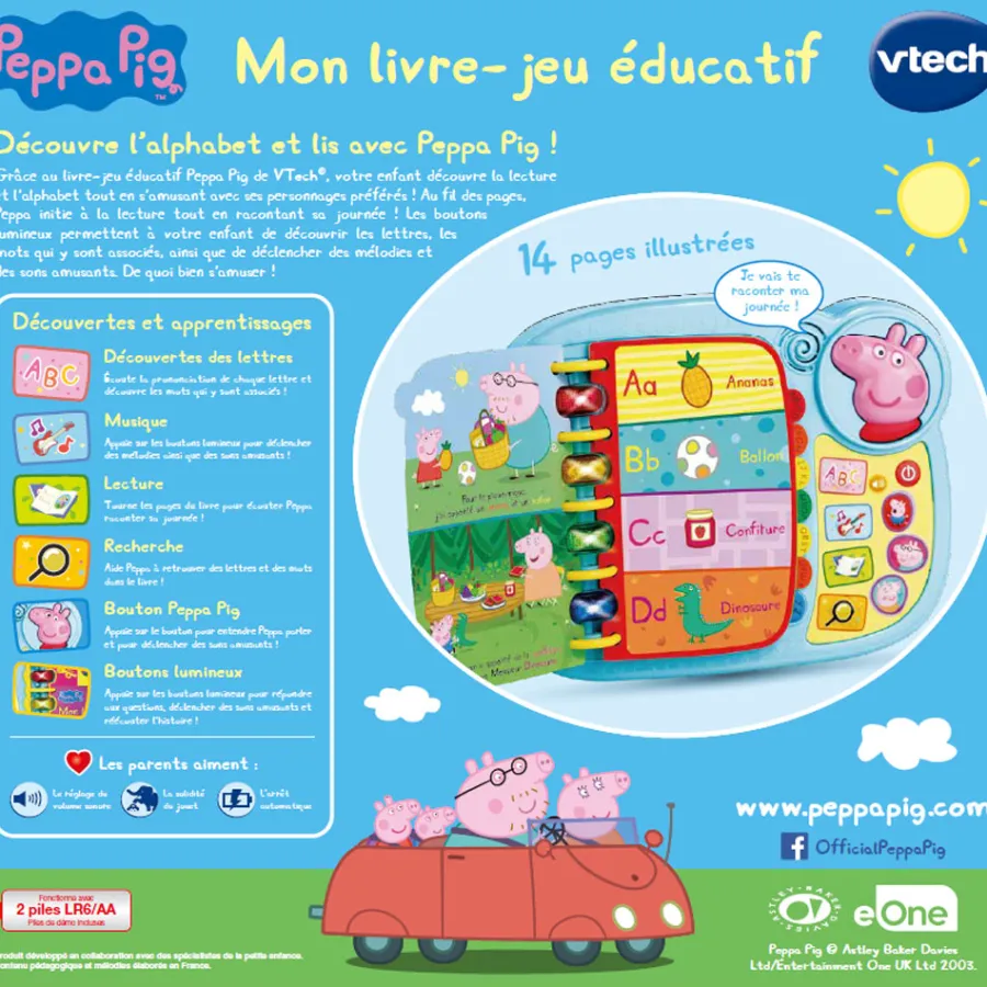 VTech Peppa Pig - Mon Livre-Jeu Educatif- Pat'Patrouille, Peppa Pig, Bluey