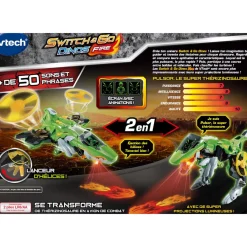 Switch & Go Dinos Pulsor, Le Super Therizinosaure - Fire - Véhicules Interactifs- Voitures Dinos