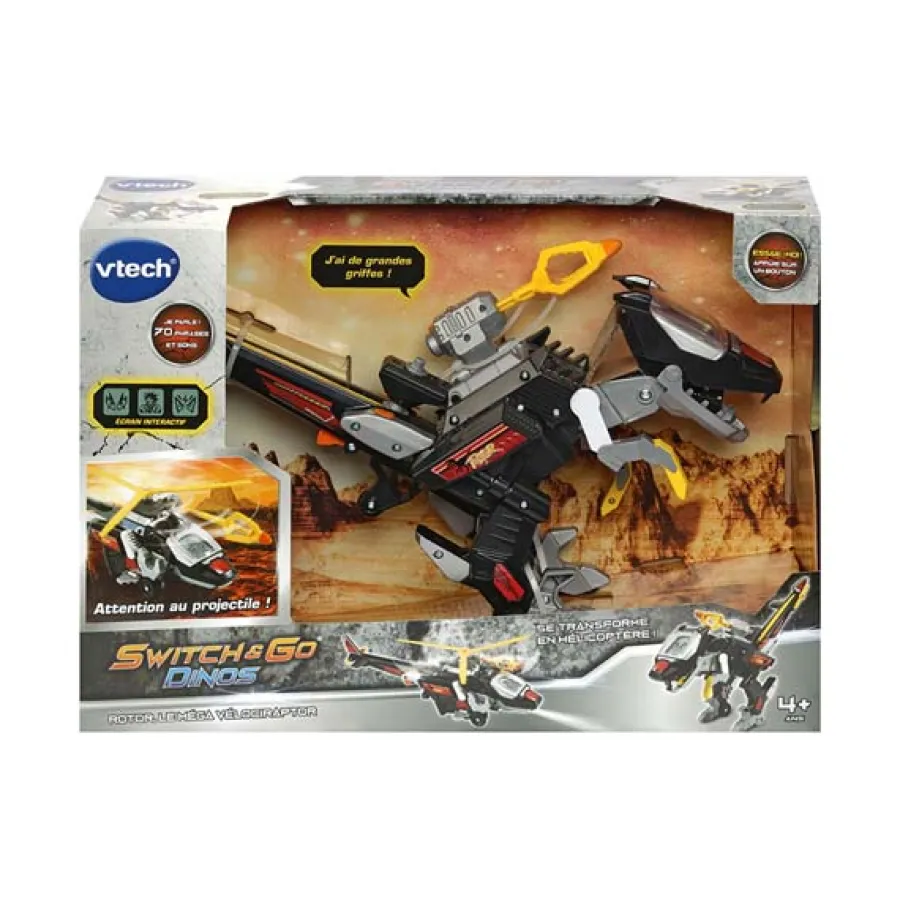 Switch & Go Dinos Rotor, Le Mega Velociraptor- Voitures Dinos